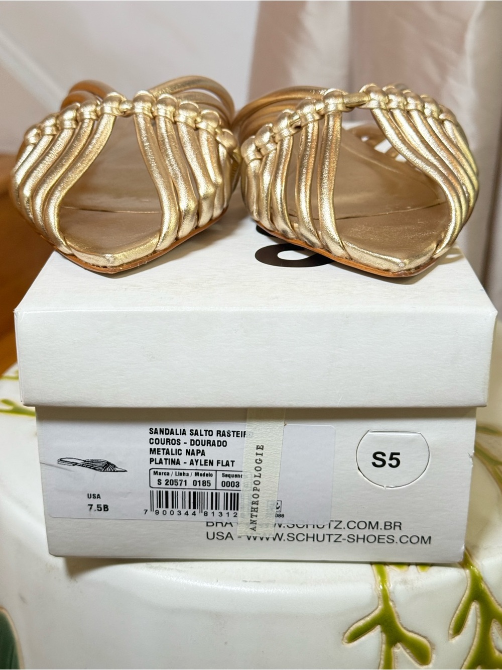 SCHUTZ Rose Gold Braided Pointed-Toe Slide Mules - Picture 15 of 16